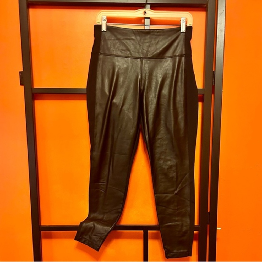 Athleta Black Faux Leather High-Waist Leggings